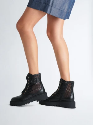 Liu Jo Perforated Leather Combat Boots LIUJO