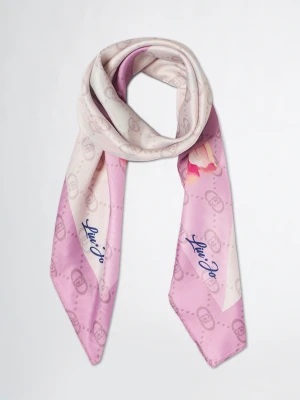 Liu Jo Pink Foulard With Floral Corner LIUJO