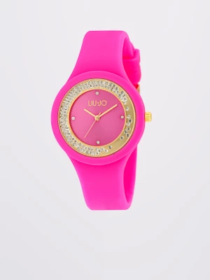 Liu Jo Pink Silicone Watch With Diamantés LIUJO