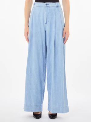 Liu Jo Pinstripe Denim Jeans Light Blue Denim