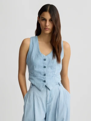 Liu Jo Pinstripe Denim Waistcoat LIUJO