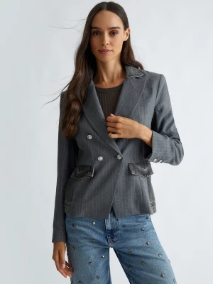 Liu Jo Pinstripe Twill And Denim Blazer LIUJO