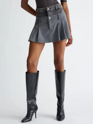 Liu Jo Pinstripe Twill And Denim Miniskirt LIUJO