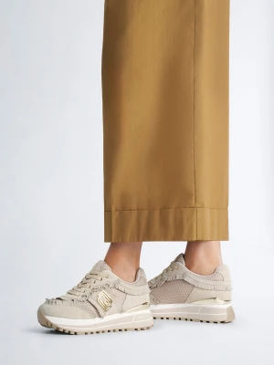 Liu Jo Platform Sneakers With Fringing beżowy