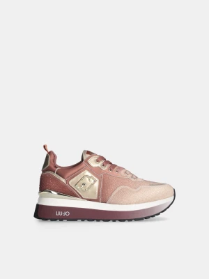 Liu Jo Platform Sneakers With Full Rhinestones beżowy