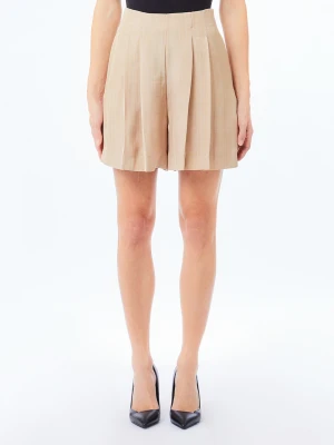 Liu Jo Pleated Shorts beżowy