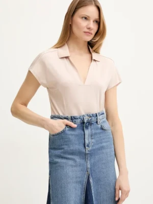 Liu Jo polo damski kolor beżowy TA5183 J4883