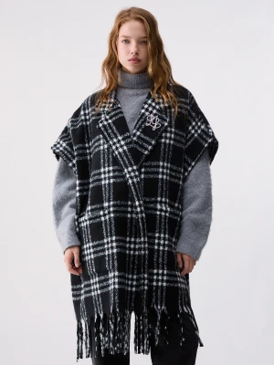Liu Jo Poncho Long Jacquard czarny