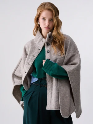 Liu Jo Poncho With Belt Ice Grey