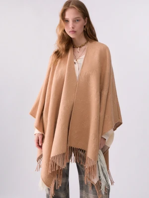 Liu Jo Poncho With Embossed Logo Camel