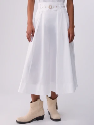 Liu Jo Poplin Midi Skirt biały