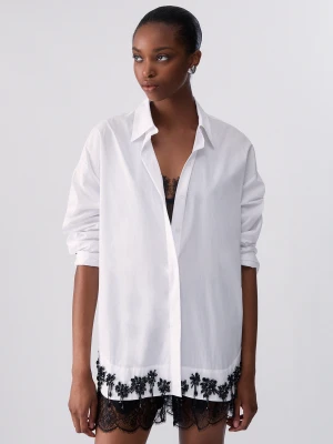 Liu Jo Poplin Shirt With Embroidery Optical White