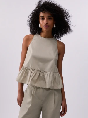 Liu Jo Poplin Top With Bow szary