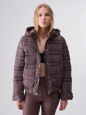 Liu Jo Printed Nylon Jacket brązowy