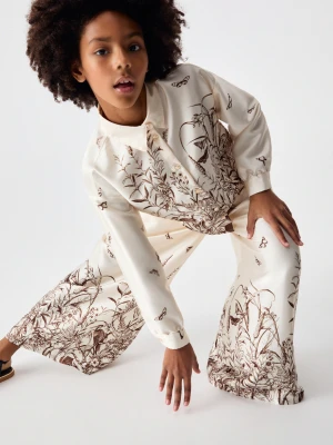 Liu Jo Printed Satin Palazzo Trousers