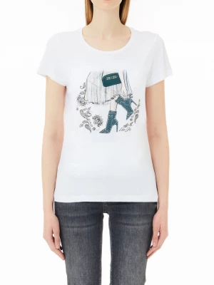 Liu Jo Printed T-shirt With Gemstones LIUJO