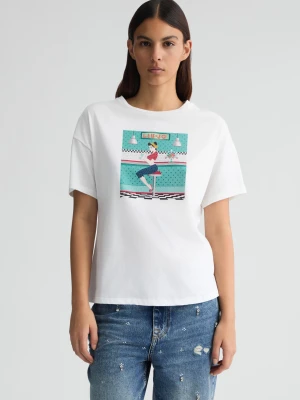 Liu Jo Printed T-shirt With Rhinestones LIUJO