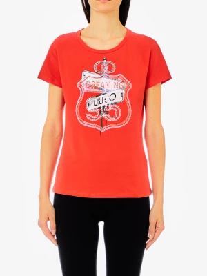 Liu Jo Printed T-shirt With Rhinestones LIUJO