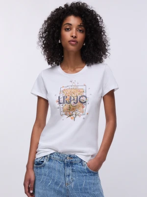 Liu Jo Printed T-shirt With Rhinestones LIUJO