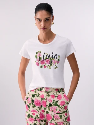 Liu Jo Printed T-shirt With Rhinestones