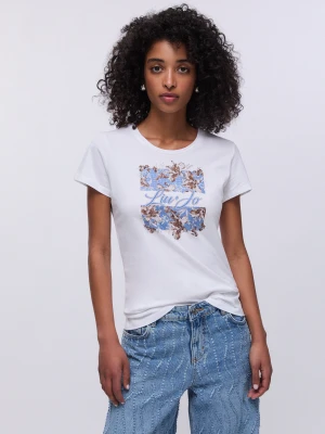 Liu Jo Printed T-shirt With Rhinestones LIUJO
