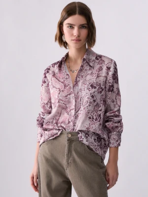 Liu Jo Printed Twill Shirt różowy