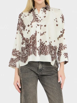 Liu Jo Printed Twill Shirt brązowy