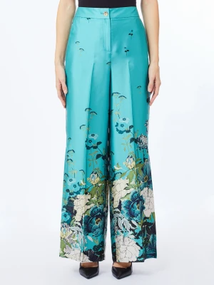 Liu Jo Trousers In Twill Printed Light Blue