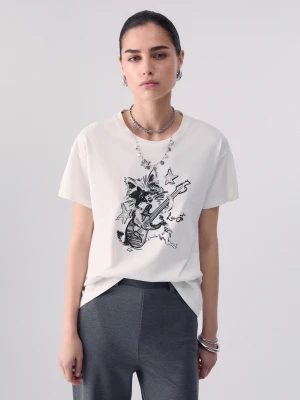 Liu Jo Raccoon Rock T-shirt szary