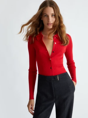 Liu Jo Red Cardigan With Collar LIUJO