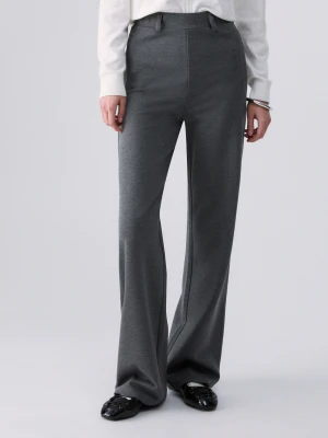 Liu Jo Regular Fit Trousers In Punto Milano szary