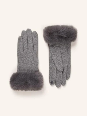 Liu Jo Rękawiczki Ze Sztucznym Futrem grau