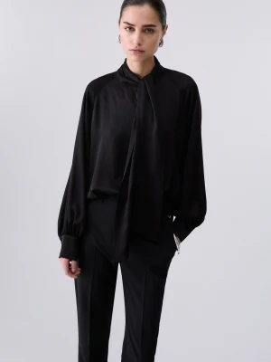 Liu Jo Satin Blouse With Bow czarny