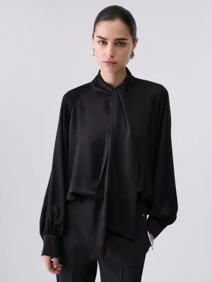 Liu Jo Blouse In Satin With Bow czarny