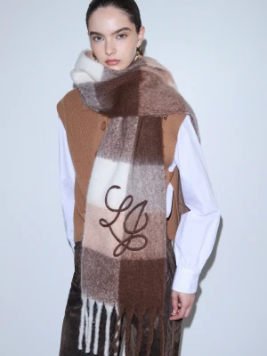 Liu Jo Scarf Checked Garzata beżowy
