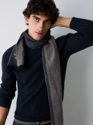 Liu Jo Scarf In Wool And Cashmere Dark Blue