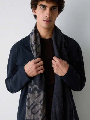 Liu Jo Scarf In Wool And Cashmere Dark Blue