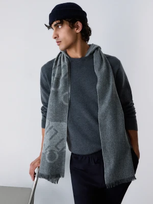 Liu Jo Scarf In Wool And Cashmere Dark Grey