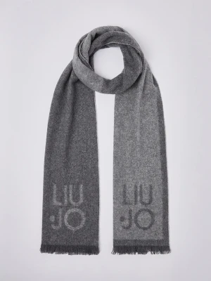 Liu Jo Scarf In Wool And Cashmere Dark Grey