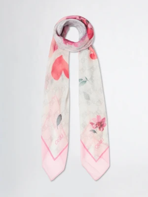 Liu Jo Scarf With Floral Print And Logo