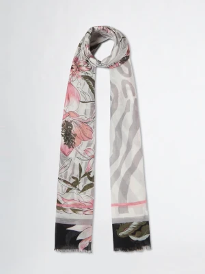 Liu Jo Scarf With Floral Print czarny