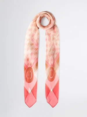 Liu Jo Scarf With Logo Print Coral