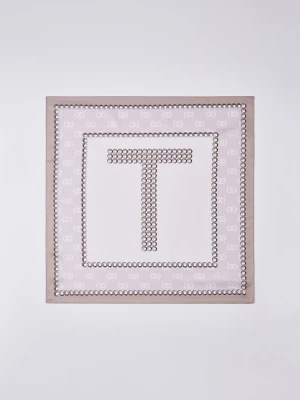 Liu Jo Scarf With T-letter Motif beżowy