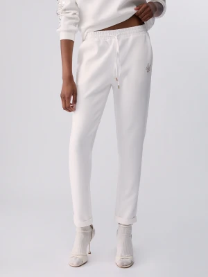 Liu Jo Trousers In Scuba Fabric White Wool