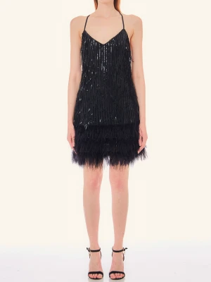 Liu Jo Sequin Dress With Feathers LIUJO