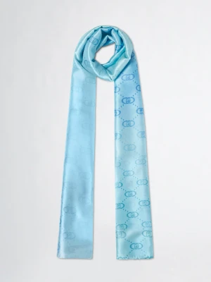Liu Jo Shawl With Logo Light Blue