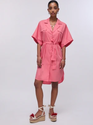 Liu Jo Shirt Dress With Belt różowy