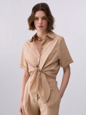 Liu Jo Shirt With Knot Cappuccino