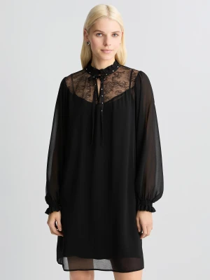 Liu Jo Short Black Dress With Lace LIUJO