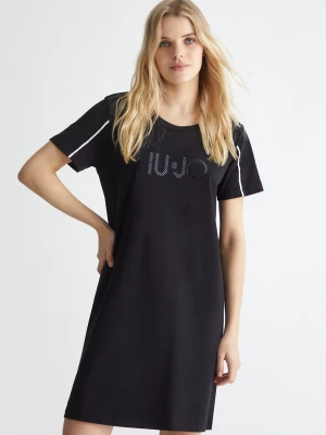 Liu Jo Short Black Dress With Logo LIUJO